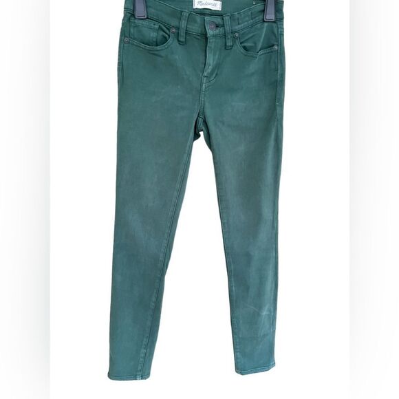 Madewell Forest Green Skinny Sateen Low
Rise Stretch Jeans Size 24  style E0417 - Picture 2 of 6